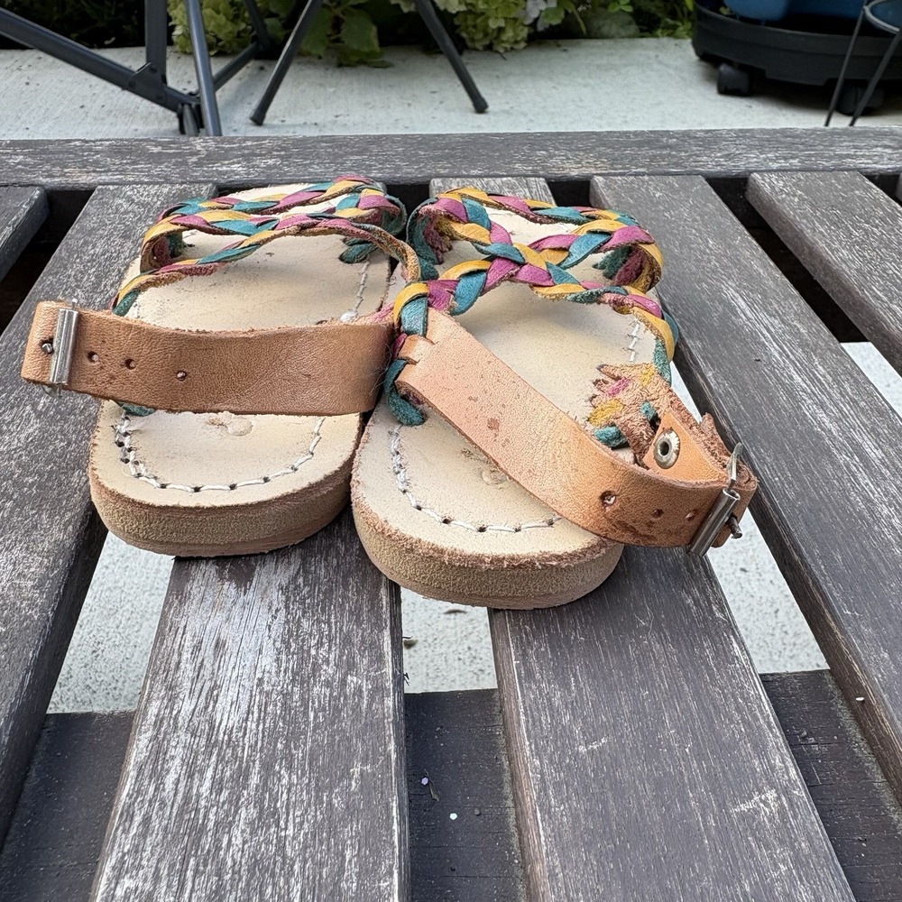 Unbranded Kids 5 Multi Sandals Boho Huarache Braided Leather?* - Picture 5 of 10